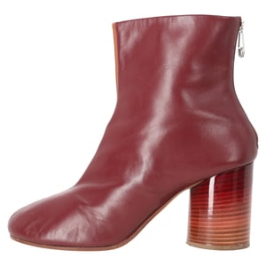 Maison Margiela Bicolor Enkellaarsjes in Rood Leer