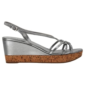 Prada Platform Wedge Sandalen in Zilver Leer