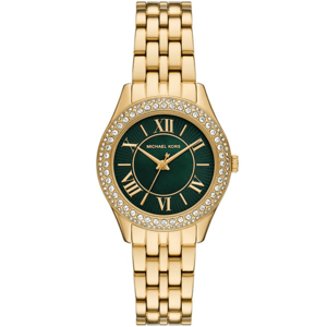 Michael Kors MK4870 Harlowe 33mm Groene Wijzerplaat Dameshorloge - Gouden Roestvrij Staal