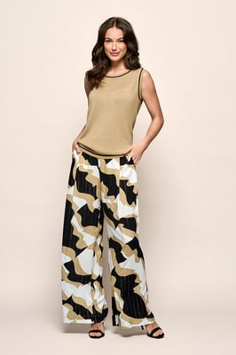 Casey Print Broek Zwart / Camel