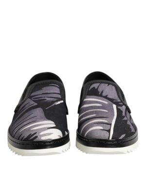 Dolce & Gabbana Zwarte Tropische Slip-On Sneakers Voor Heren