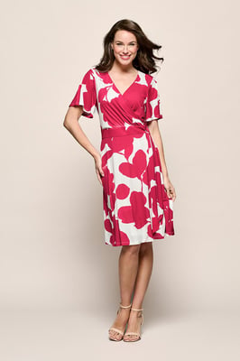 Regina Print Jurk Offwhite / Roze