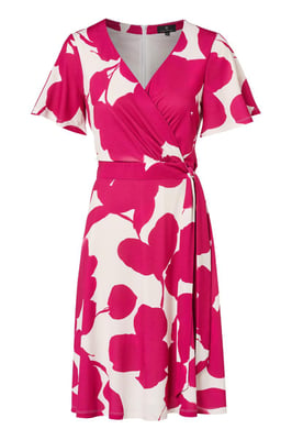 Regina Print Jurk Offwhite / Roze