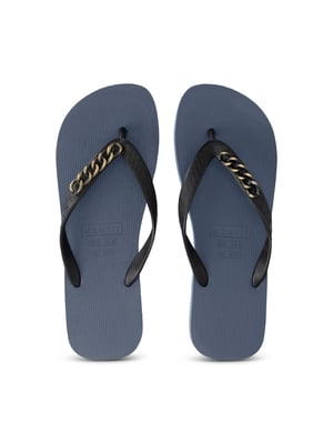 Gouden kleine teenslippers marineblauw