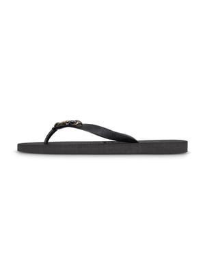 Gouden kleine teenslipper zwart
