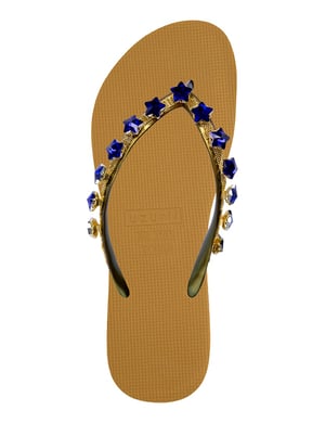 Kleine Blauwe Ster Flip Flop Oker