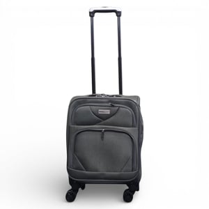 Softshell lichtgewicht grijs nylon 4-wiel reiskoffer Vakantie koffer onder de stoel