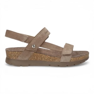 Panama Jack Dames Wedge Stone Grijze Suède Leren Sandals - Selma B18