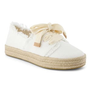 TOMS Carolina Lace Up Katoenen Witte Strand Espadrilles Voor Dames