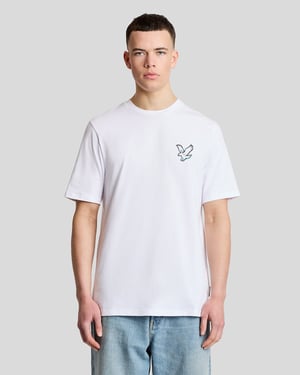 T-shirt met achterafdruk grafisch