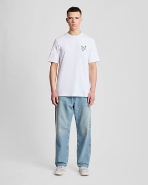 T-shirt met achterafdruk grafisch