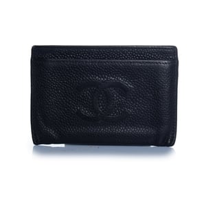 Chanel, zwarte gepolijste leren kaart houder
