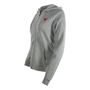 Love Moschino Small Red Heart Logo Grey Zip Hoodie