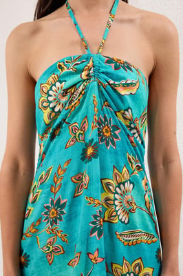 Geblümt Maxi Mouwloze Strandjurk voor Dames, Oversized