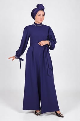 Parel Detailed Jumpsuit-jurk Indigo