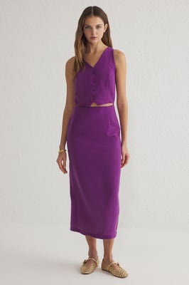 Effen mouwloze midi-jurk voor dames, casual model