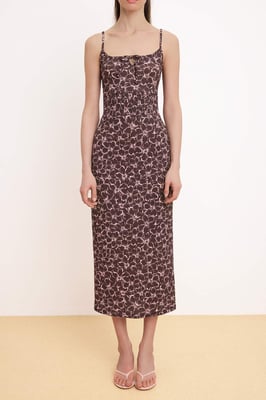 Mouwloze bodycon midi-jurk met bloemenprint voor dames