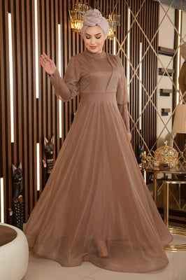 Glitterend Avondjurk With Rits Detail On The Cuff, Nerts