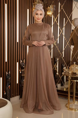 Glitterend Avondjurk With Rits Detail On The Cuff, Nerts