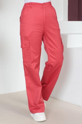 Elastische taille Wijde pijp Broek Rood