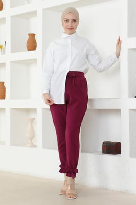 Met riem Broek Pruim