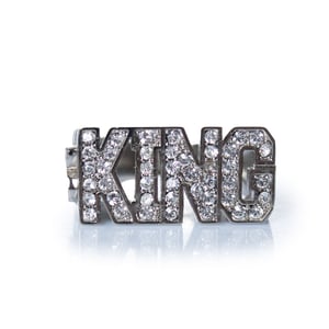 Dolce & Gabbana, zilveren KING ring met strass