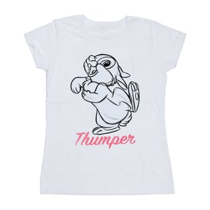Disney Dames/Dames Bambi Thumper Lijntekening Katoenen T-Shirt (Wit)