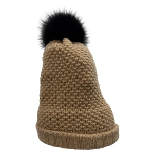 Burberry Gebreide Pom-Pom Muts van Bruin Wol