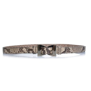 Gucci riem van pythonleer met gouden metalen strik