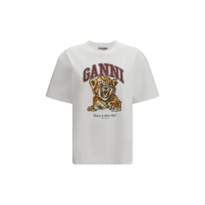 Ganni Witte Katoenen T-Shirt