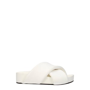 Jil Sander Blauwe Leren Slippers