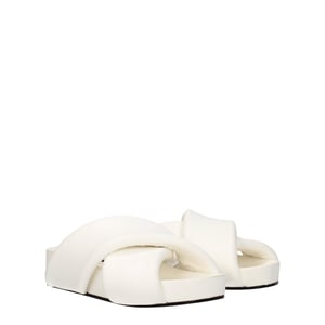 Jil Sander Blauwe Leren Slippers
