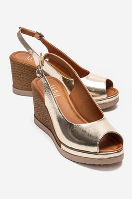 Helina Leren Wedge Sandaal