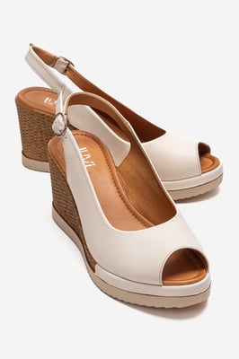 Helina Leren Wedge Sandaal