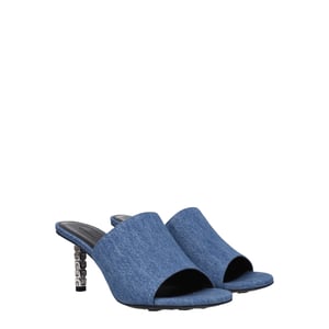 Givenchy Blauwe Stof Platform Sandalen