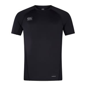 Canterbury Heren Klein Logo Super Light T-Shirt (Zwart/Gunmetaalgrijs)