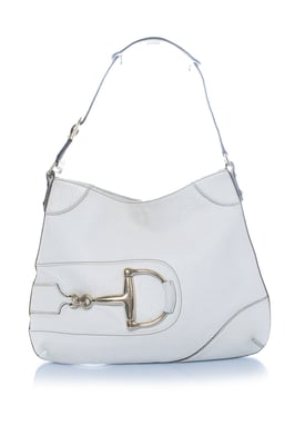 Gucci Hasler schoudertas met paardenbitmotief in het wit