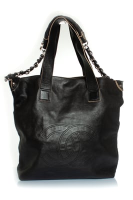 Chanel, Deca coco 2way schoudertas in zwart leer