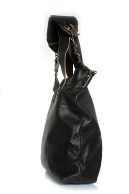 Chanel, Deca coco 2way schoudertas in zwart leer