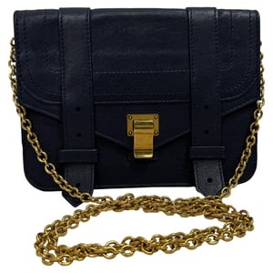 Proenza Schouler PS1 Wallet on Chain Tas in Marineblauw Leer