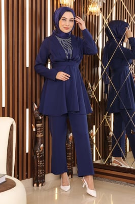 Steen Detailed Met riem Pak Indigo