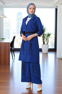 Geborduurde Detailed Pak Indigo