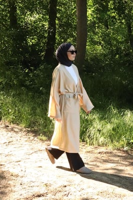 Dames's Zak Met riem Lang Kimono Nerts