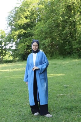 Dames's Zak Met riem Lang Kimono Indigo