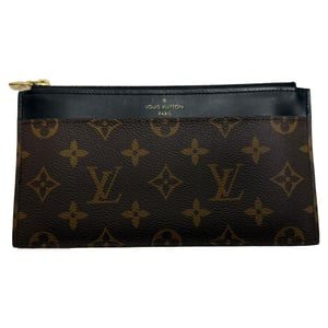 Louis Vuitton Monogram Canvas Slim Handtas in Bruin Leer