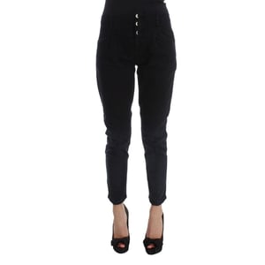 Costume National Zwarte Katoenen Cropped Jeans