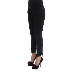 Costume National Zwarte Katoenen Cropped Jeans
