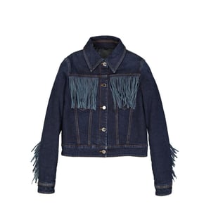 Frankie Morello Blauw Katoenen Denim Jas