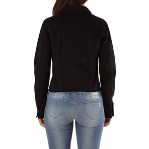 Met Zwarte Katoenen Denim Jas