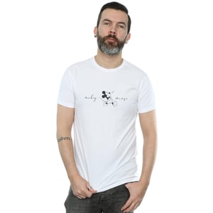 Disney Heren Mickey Mouse Fluitje T-Shirt (Wit)